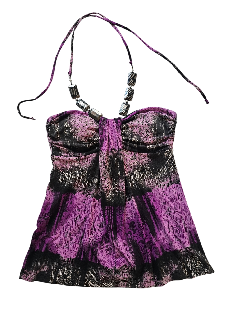 Y2K grass collection Purple and Black Strapless Halter Camisole